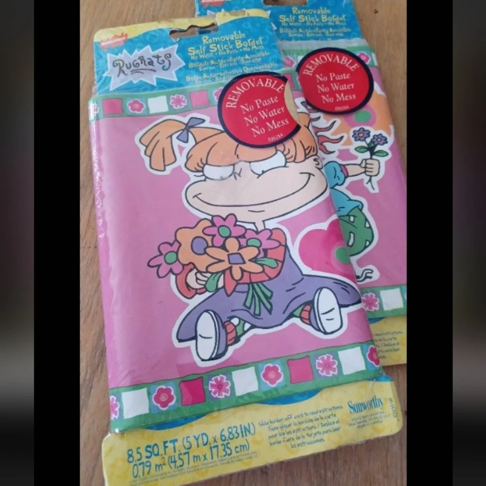 2 Vintage 90s Nickelodeon Rugrats removable sticker wallpaper boarder 10 yards